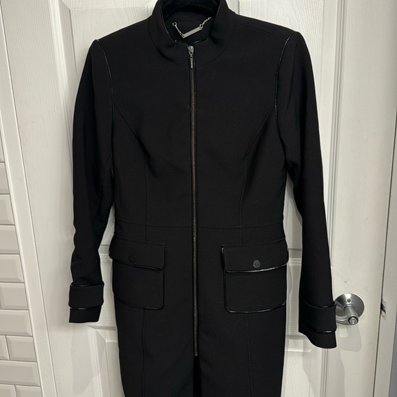 White House Black Market Long Jacket with Leather Accents - Picture 1 of 6